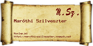 Maróthi Szilveszter névjegykártya